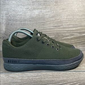 Nobull Canvas Trainer Women’s Sz 8.5 Low Top Lace Up Moss Green Gray Sneakers